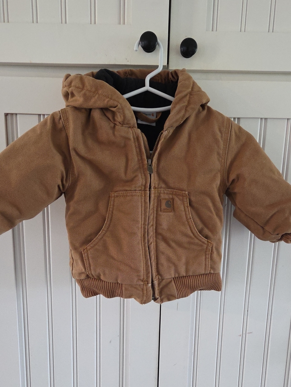 Carhartt Kids Tan Hooded Zip Puffer Jacket
